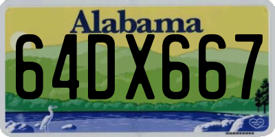AL license plate 64DX667