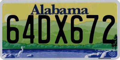 AL license plate 64DX672
