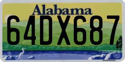 AL license plate 64DX687