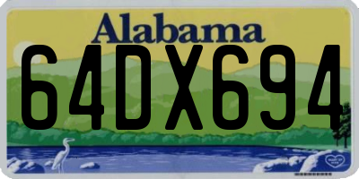 AL license plate 64DX694