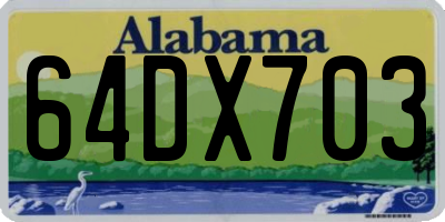 AL license plate 64DX703