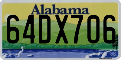 AL license plate 64DX706