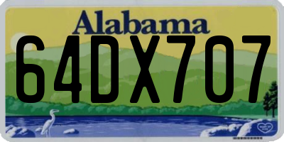 AL license plate 64DX707