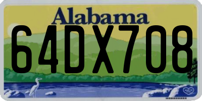 AL license plate 64DX708