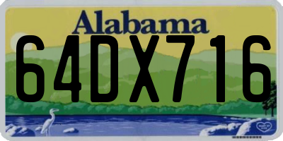 AL license plate 64DX716