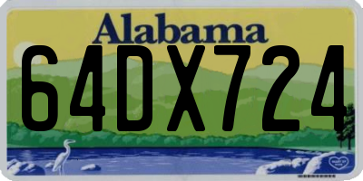 AL license plate 64DX724