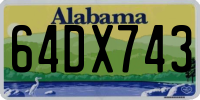 AL license plate 64DX743
