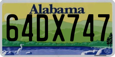 AL license plate 64DX747
