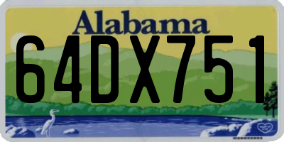 AL license plate 64DX751