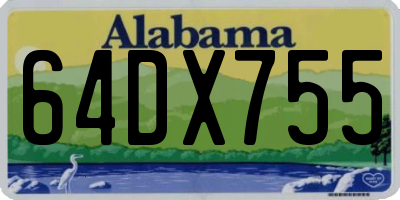 AL license plate 64DX755