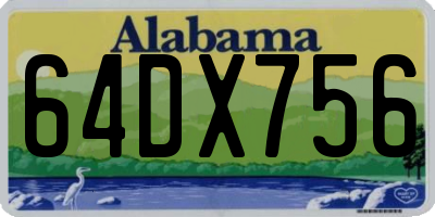 AL license plate 64DX756