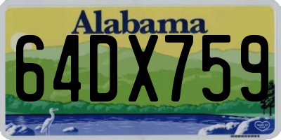 AL license plate 64DX759