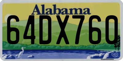 AL license plate 64DX760