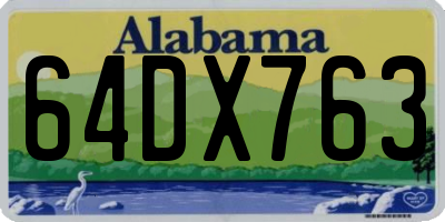 AL license plate 64DX763