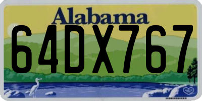 AL license plate 64DX767