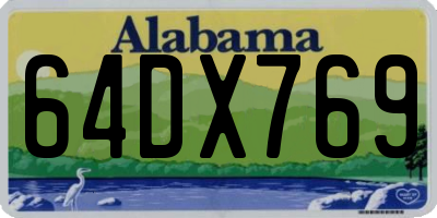 AL license plate 64DX769