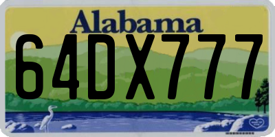 AL license plate 64DX777