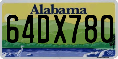 AL license plate 64DX780