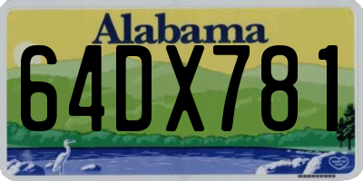 AL license plate 64DX781