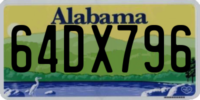 AL license plate 64DX796