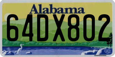 AL license plate 64DX802