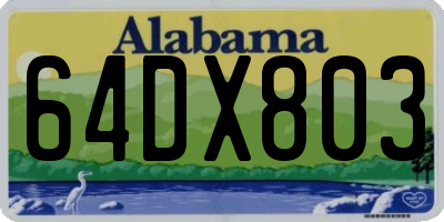 AL license plate 64DX803