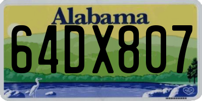 AL license plate 64DX807