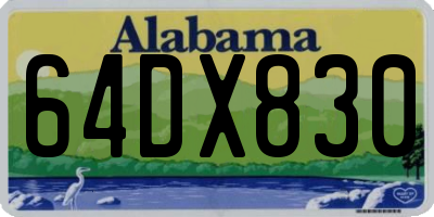 AL license plate 64DX830