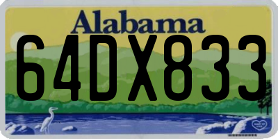 AL license plate 64DX833