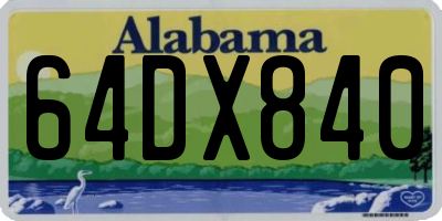 AL license plate 64DX840