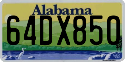 AL license plate 64DX850