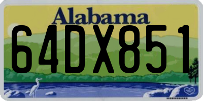 AL license plate 64DX851