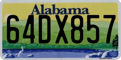 AL license plate 64DX857