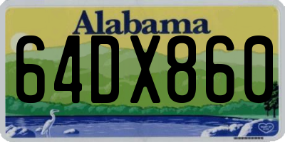 AL license plate 64DX860