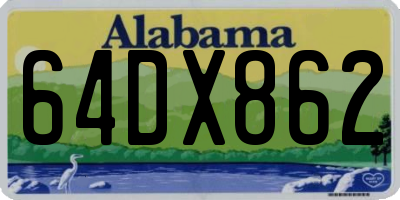 AL license plate 64DX862