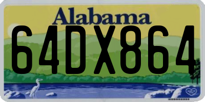 AL license plate 64DX864