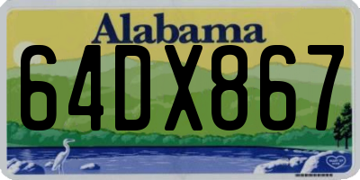 AL license plate 64DX867