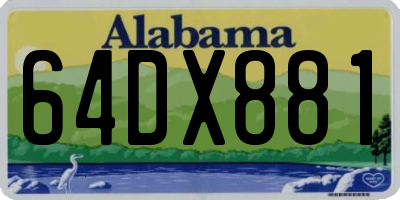 AL license plate 64DX881