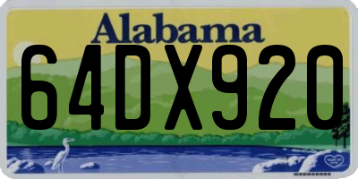AL license plate 64DX920