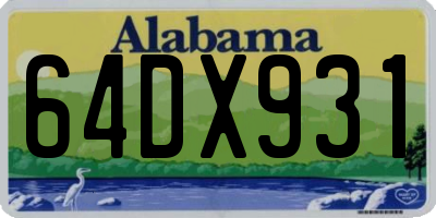 AL license plate 64DX931