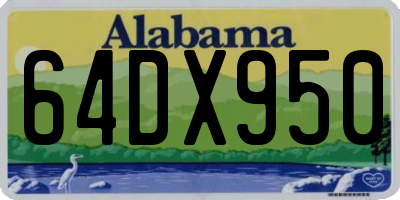 AL license plate 64DX950