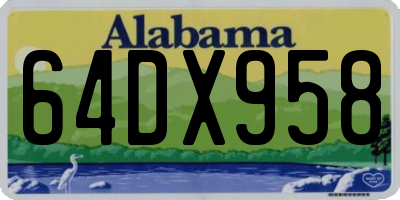 AL license plate 64DX958