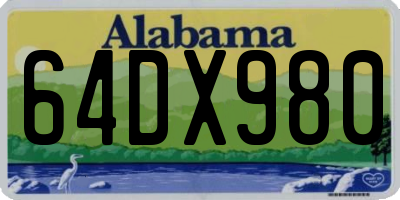 AL license plate 64DX980