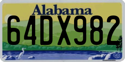 AL license plate 64DX982