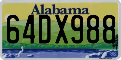 AL license plate 64DX988