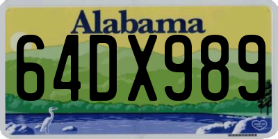 AL license plate 64DX989