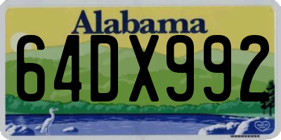 AL license plate 64DX992