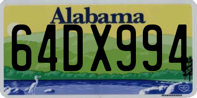 AL license plate 64DX994