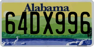 AL license plate 64DX996
