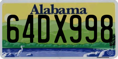 AL license plate 64DX998